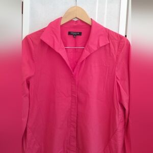 Lafayette 148 New York Hot Pink Button Down Tunic Shirt
